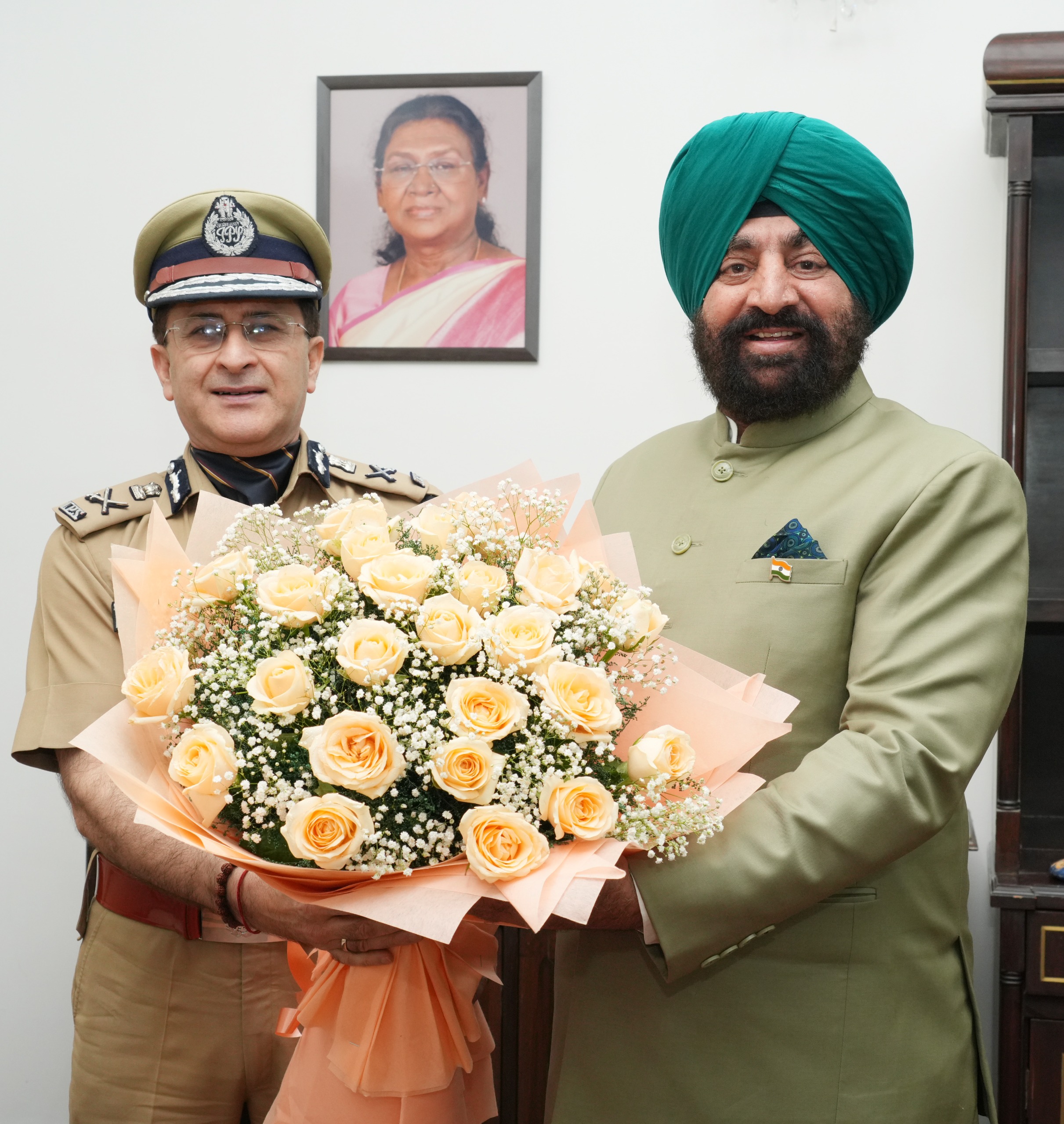 DGP Deepam Seth met Governor Gurmeet Singh