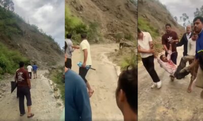बोल्डर की चपेट में आया ग्रामीण