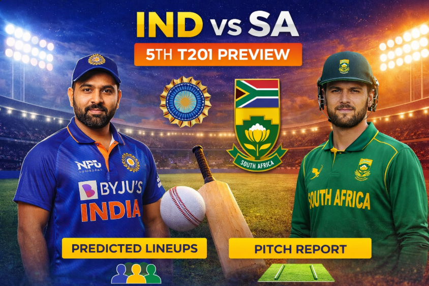 Ind vs SA 5th T20I Preview , Predicted Lineups , Pitch report