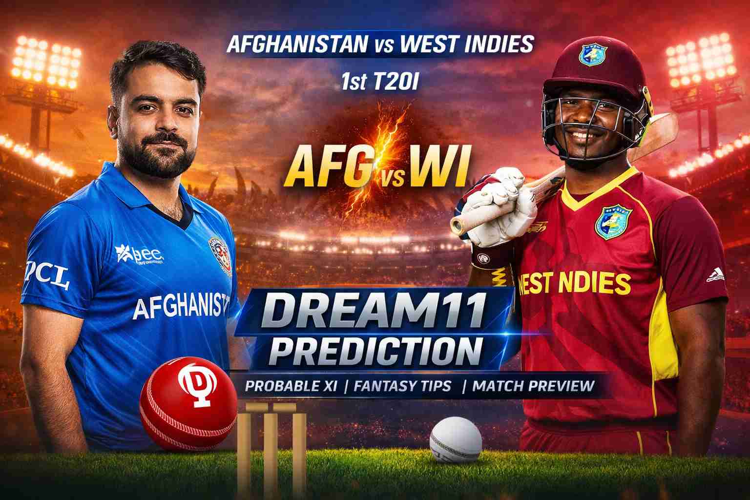 AFG vs WI Dream11 Team Today