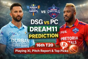 “आज के DSG vs PC Dream11 मुकाबले में मिल सकता है बड़ा इनाम—यहां है बेस्ट टीम कॉम्बिनेशन!”