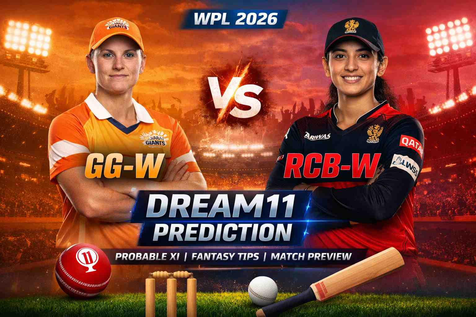GG-W vs RCB-W Dream11 Prediction