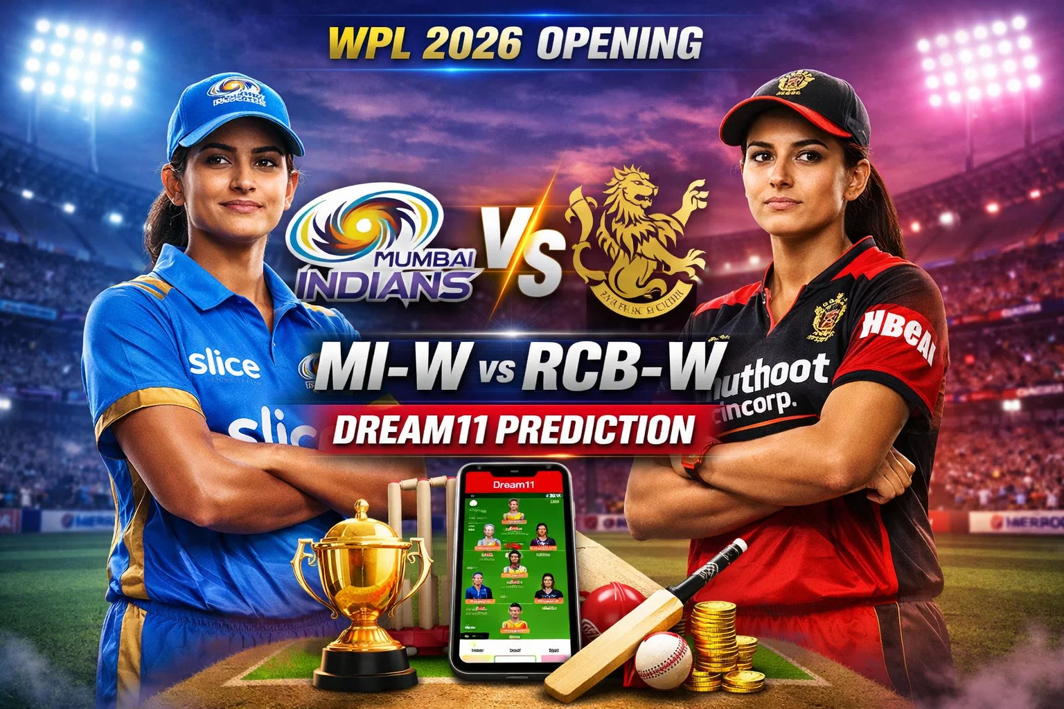 MI-W vs RCB-W Dream11 Prediction