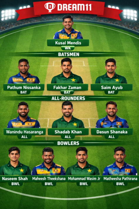 SL vs PAK Dream11 Team 2nd T20I