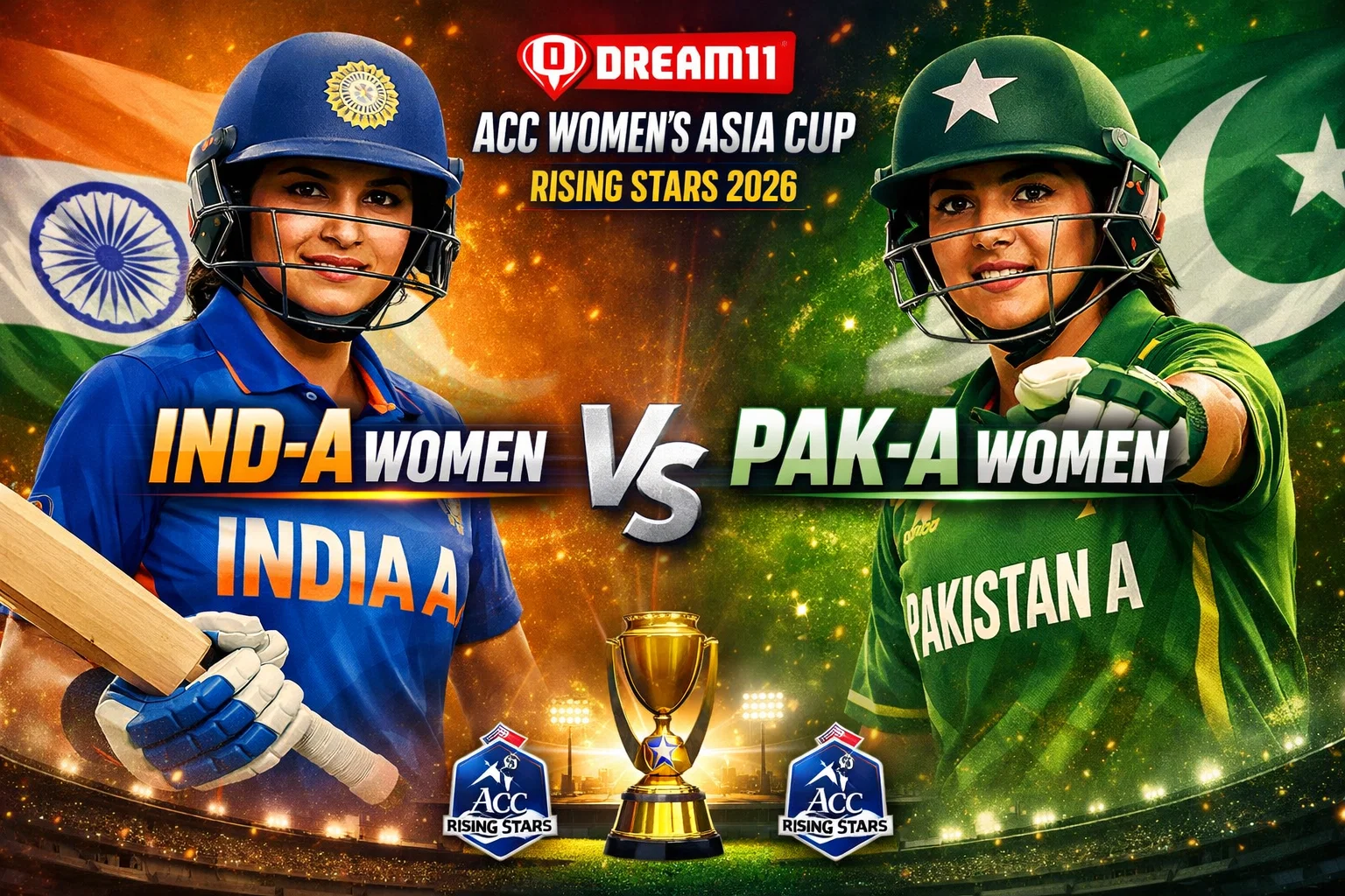 IND-A Women vs PAK-A Women Dream11 ACC Women’s Asia Cup Rising Stars 2026