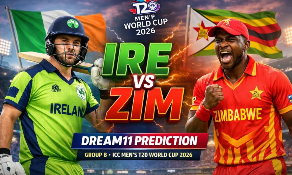 IRE vs ZIM Dream11 Prediction Group B ICC Men's T20 World Cup 2026