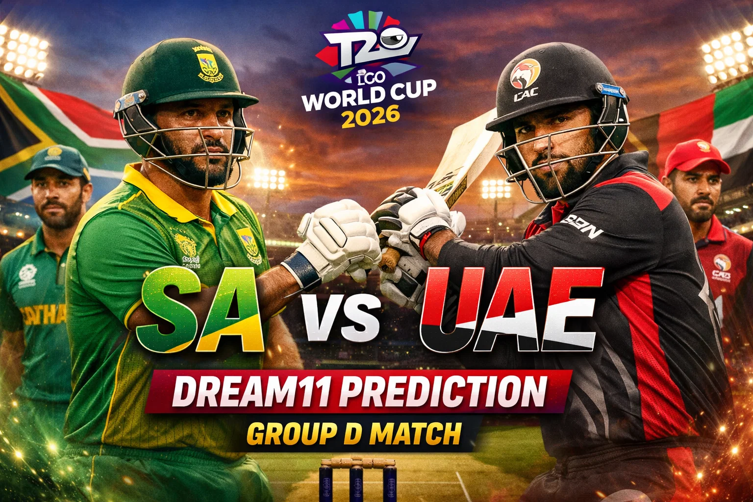 SA vs UAE Dream11 Prediction Group D match Icc t20 worldcup 2026