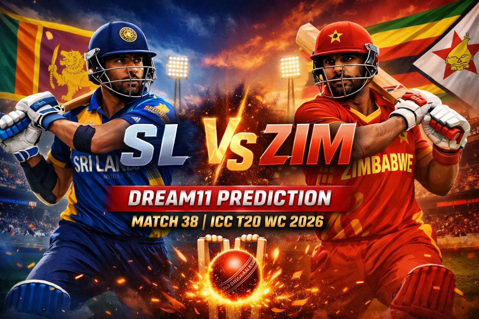 SL vs ZIM Dream11 Prediction Match 38 Icc T20 Wc 2026
