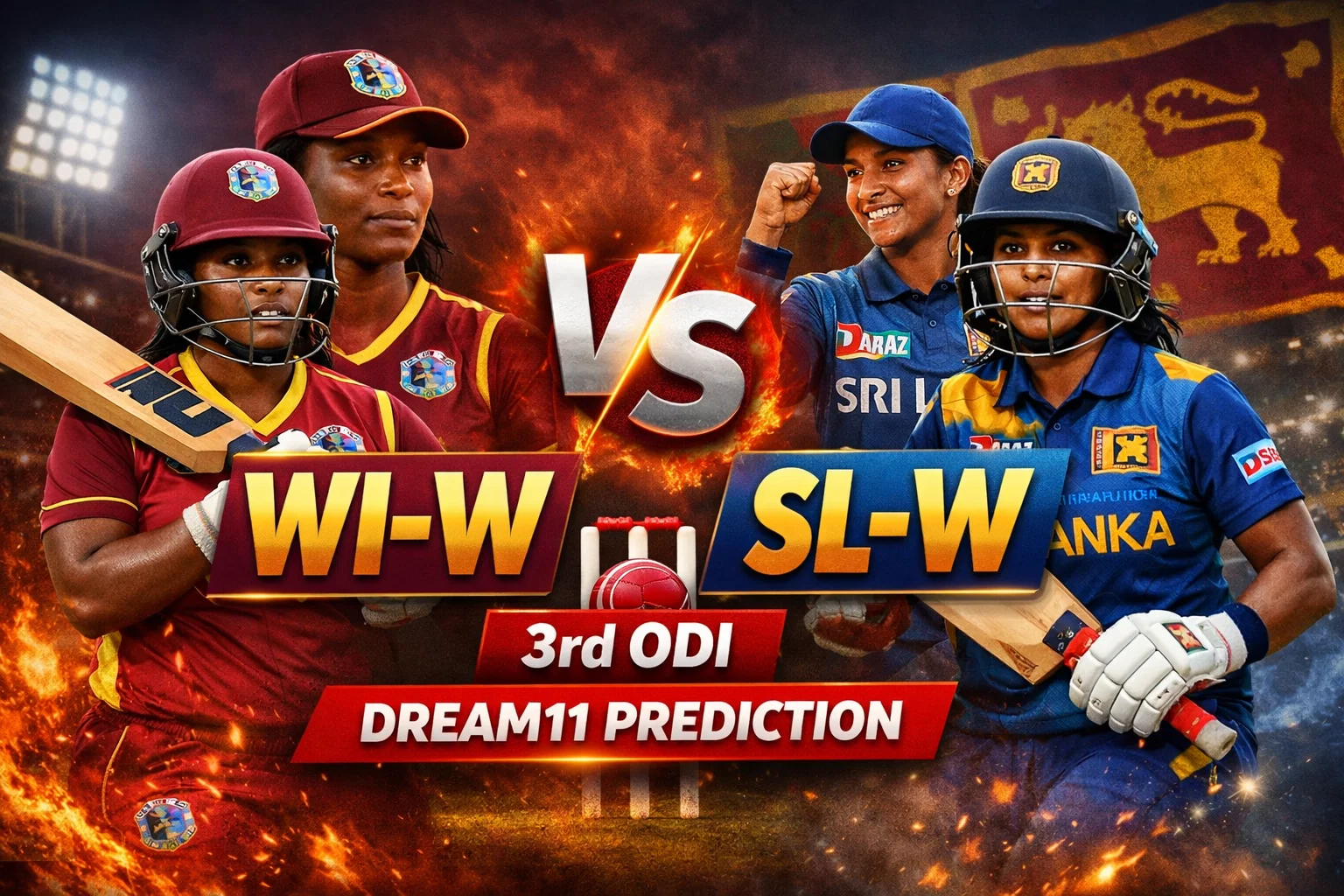 WI-W vs SL-W Dream11 Prediction 3rd ODI