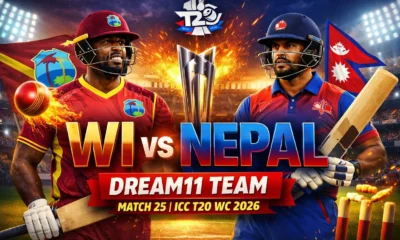 WI vs NEPAL Dream 11 Team match 25 ICC T20 WC 2026