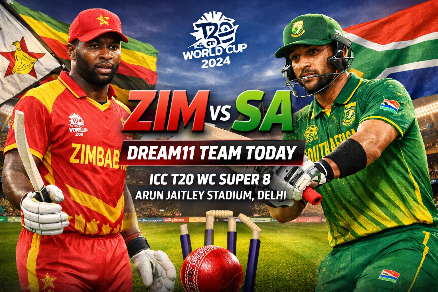 ZIM vs SA Dream11 Team Today टी20 वर्ल्ड कप 2026 सुपर 8 मैच