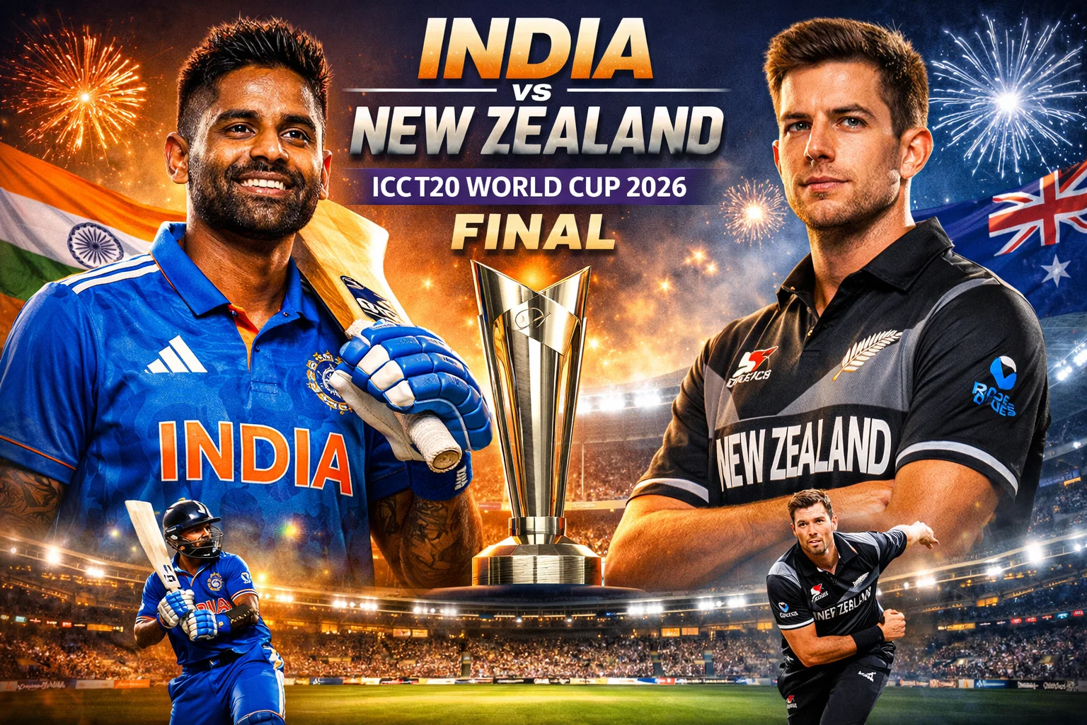 India vs New Zealand ICC T20 World Cup 2026 Final