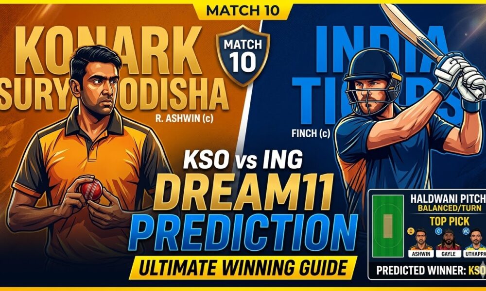KSO vs ING Dream11 Prediction Match 10 Legends League Cricket 2026