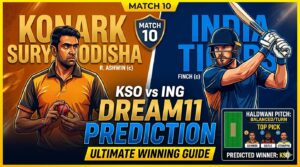 KSO vs ING Dream11 Prediction Match 10 : आज के मैच की बेस्ट ड्रीम11 टीम, पिच रिपोर्ट और संभावित प्लेइंग XI..