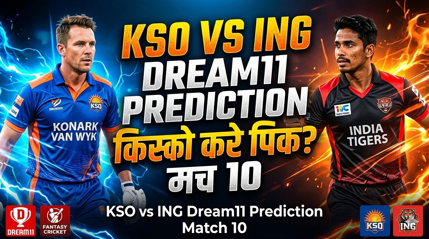 KSO vs ING Dream11 Prediction Match 10 Legends League Cricket Match 10