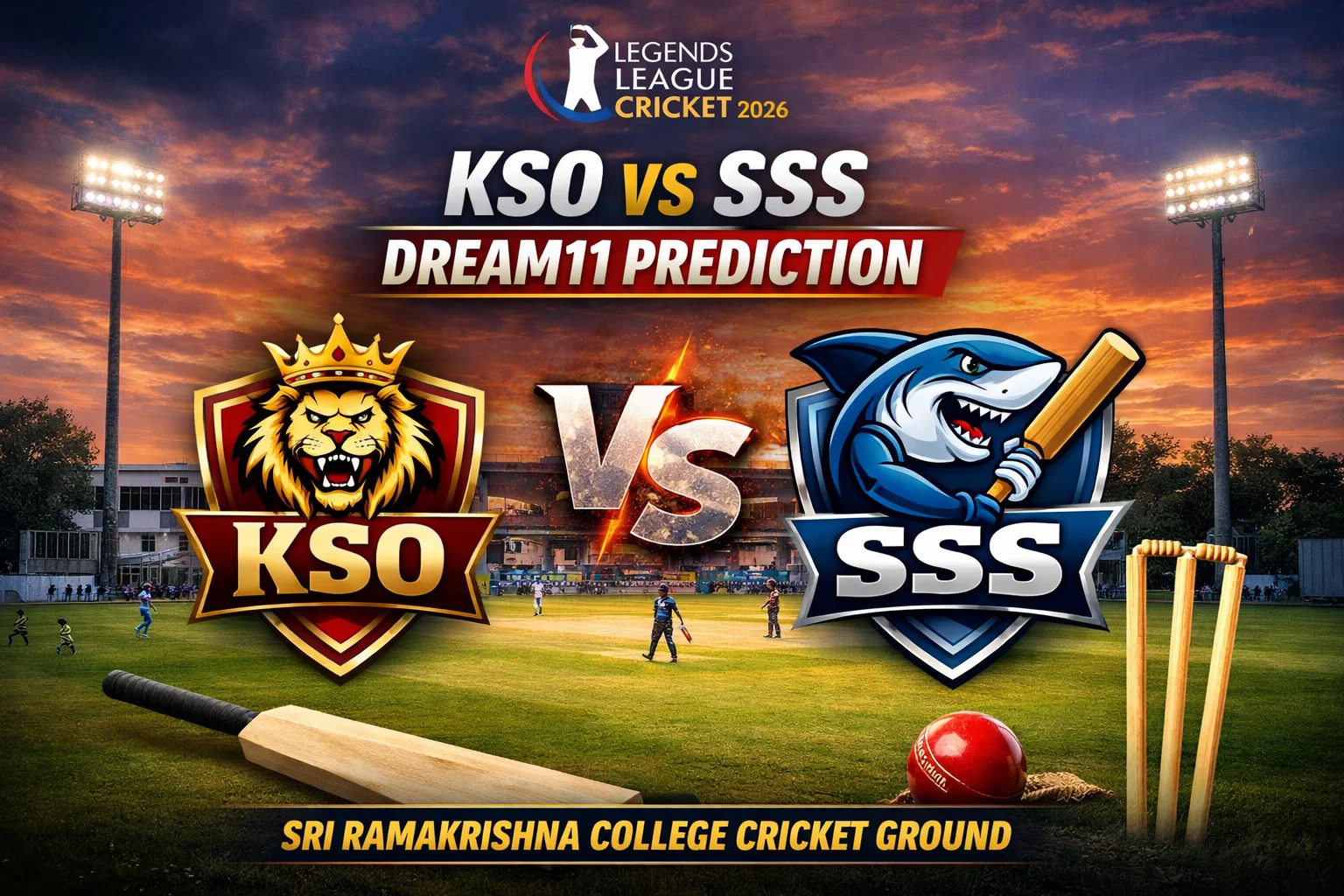 KSO vs SSS Dream11 Prediction 3rd Match Legends League Cricket 2026