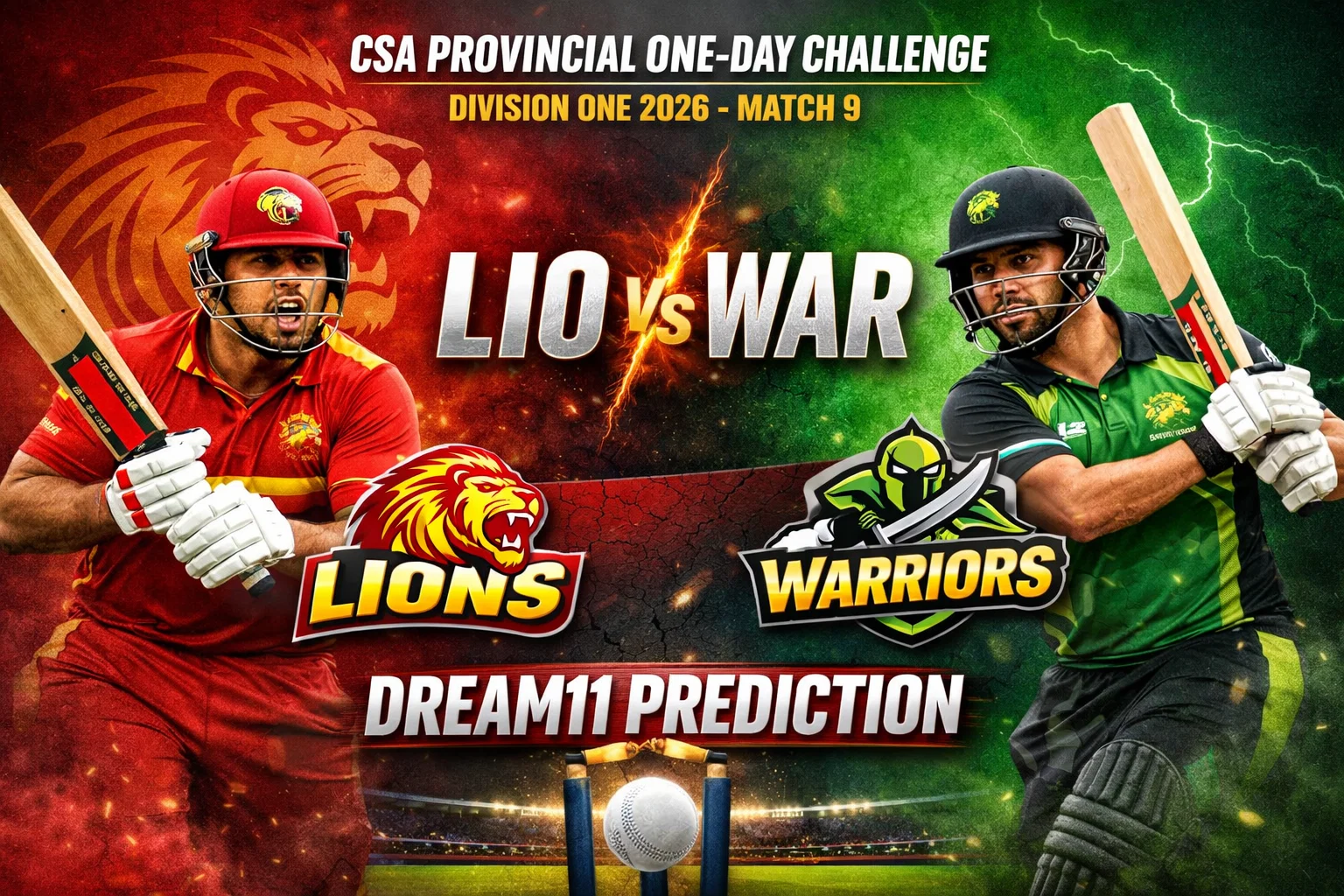 LIO vs WAR Dream11 Prediction CSA Provincial One-Day Challenge Division One 2026