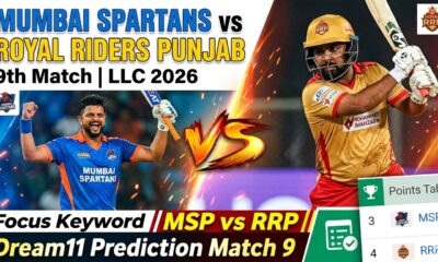 MSP vs RRP Dream11 Prediction Match 9 Legends League Cricket 2026
