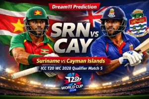 SRN vs CAY Dream11 Prediction , आज की बेस्ट Fantasy Cricket टीम
