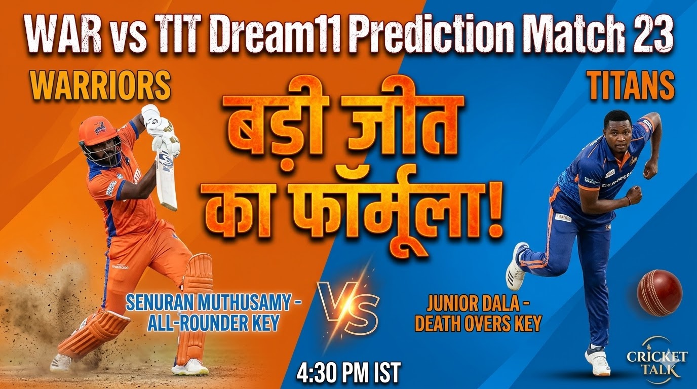 WAR vs TIT Dream11 Prediction Match 23 CSA 2026
