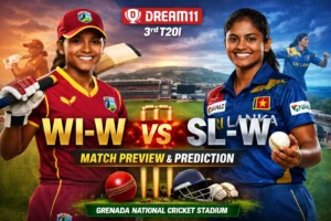 WI-W vs SL-W Dream11 Prediction: तीसरे टी20 में रोमांच तय, जानें पिच रिपोर्ट, प्लेइंग XI और फैंटेसी टिप्स..