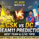 CSK vs DC Dream11 Prediction Match 18 IPL 2026