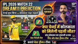 CSK vs KKR Dream11 Prediction Match 22 IPL 2026 : क्या चेन्नई में कोलकाता को मिलेगी पहली जीत? जानें पिच रिपोर्ट और बेस्ट फैंटेसी टीम