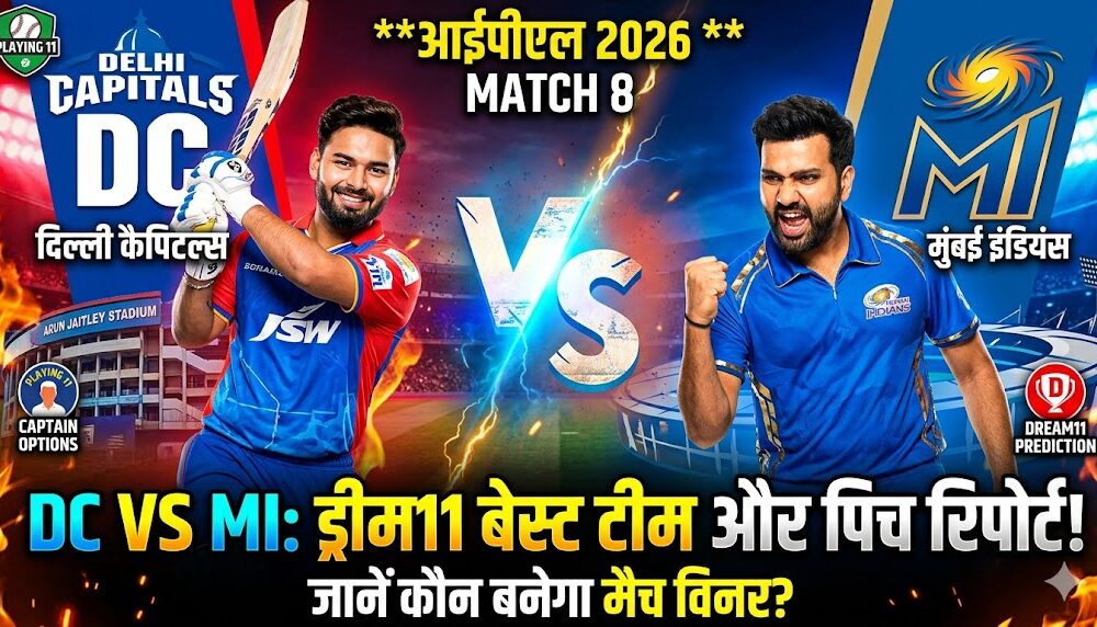 DC vs MI Dream11 Team Match 8 IPL 2026