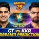 GT vs KKR Dream11 Prediction Match 25 ipl 2026