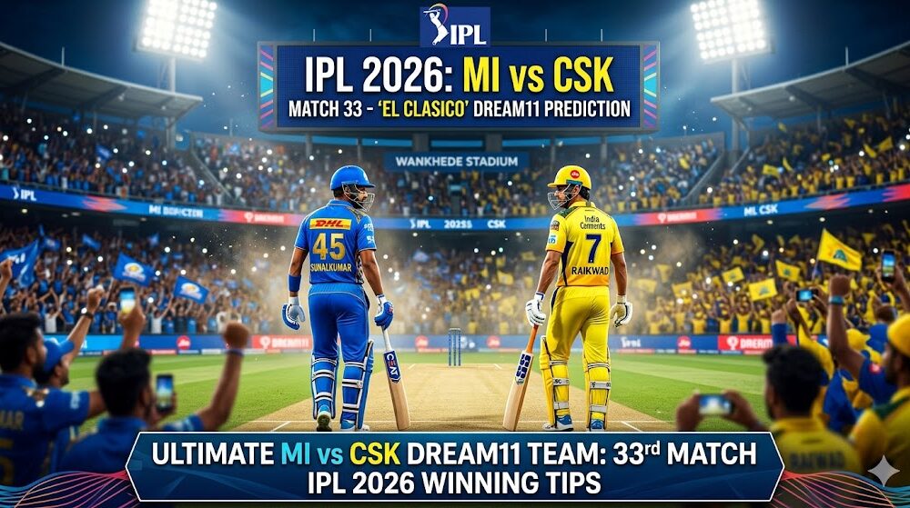 MI vs CSK Dream11 Team 33rd Match IPL 2026