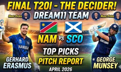 NAM vs SCO Dream11 Team 3rd T20I April 2026