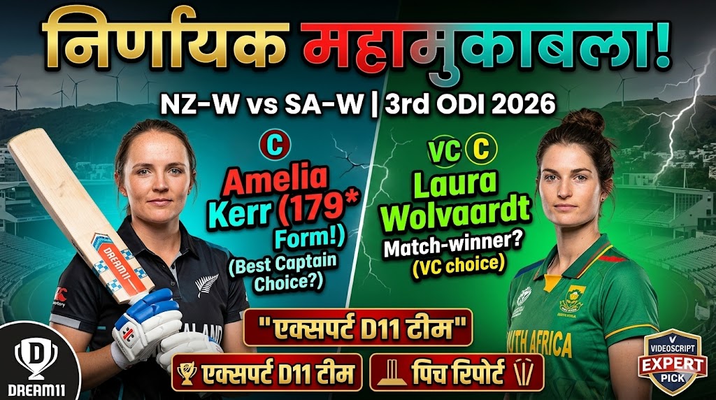 NZ-W vs SA-W Dream11 Team 3rd ODI 2026