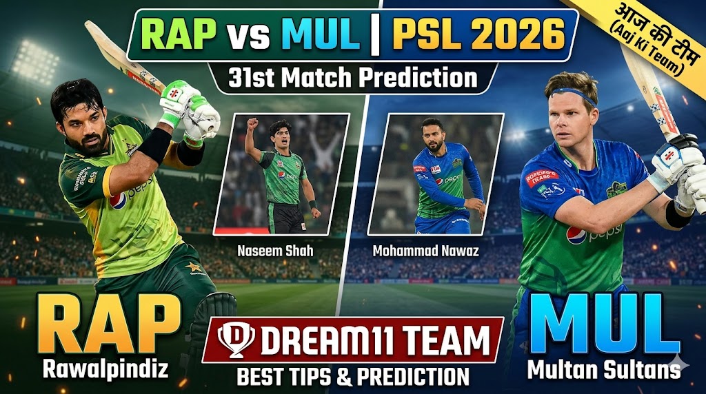 RAP vs MUL Dream11 Team PSL 2026