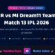 RR vs MI Dream11 Team Match 13 IPL 2026