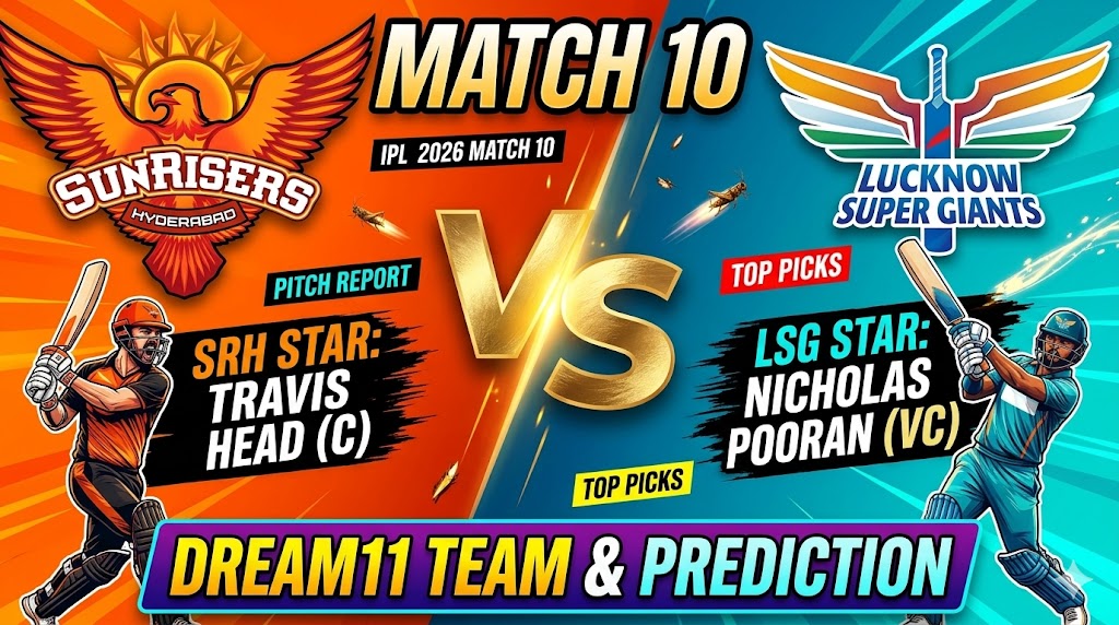 SRH vs LSG Dream11 Team match 10 IPL 2026