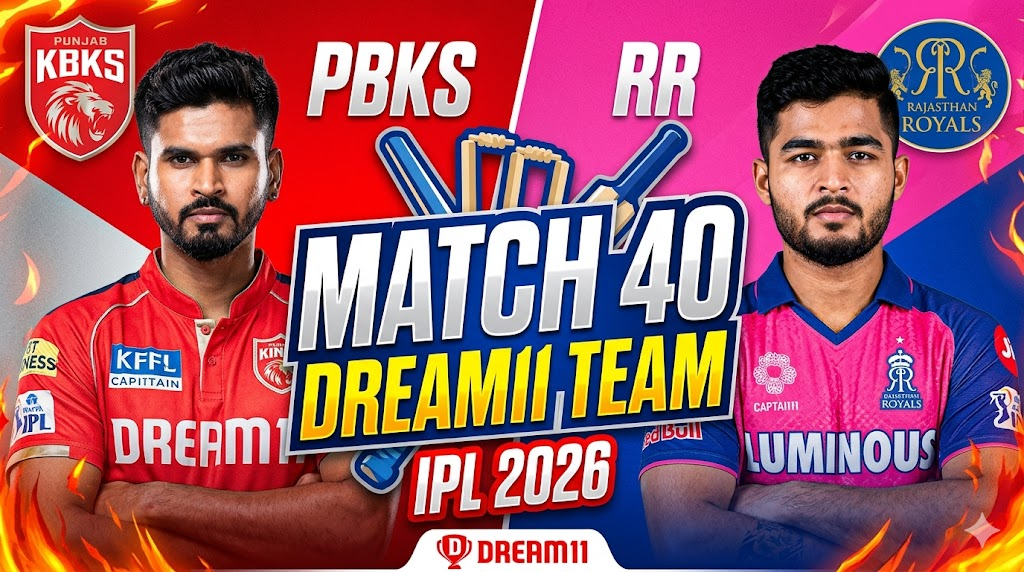 PBKS vs RR Dream11 Team Match 40 IPL 2026