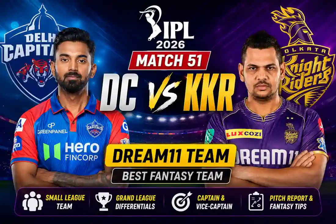 DC vs KKR Dream11 Team Ipl 2026 Match 51