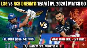 LSG vs RCB Dream11 Team IPL 2026 Match 50  : लखनऊ बनाम बेंगलुरु फैंटेसी क्रिकेट टिप्स, प्लेइंग XI और पिच रिपोर्ट…