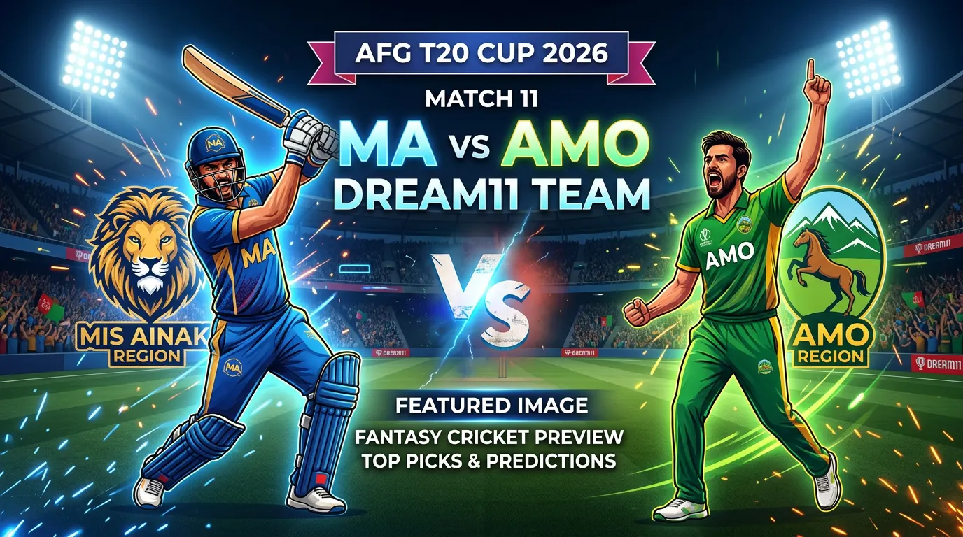 MA vs AMO Dream11 Team Match 11 AFG T20 Cup 2026