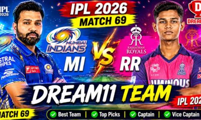 MI vs RR Dream11 Team IPL 2026 Match 69