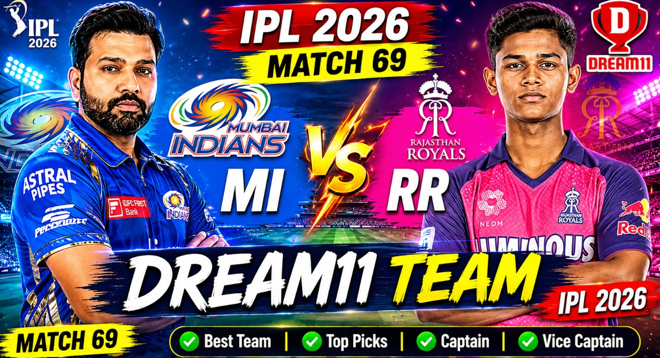 MI vs RR Dream11 Team IPL 2026 Match 69