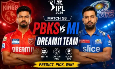 PBKS vs MI Dream11 Team IPL 2026 Match 58