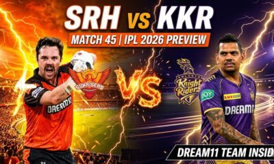 SRH vs KKR Dream11 Team Match 45 IPL 2026