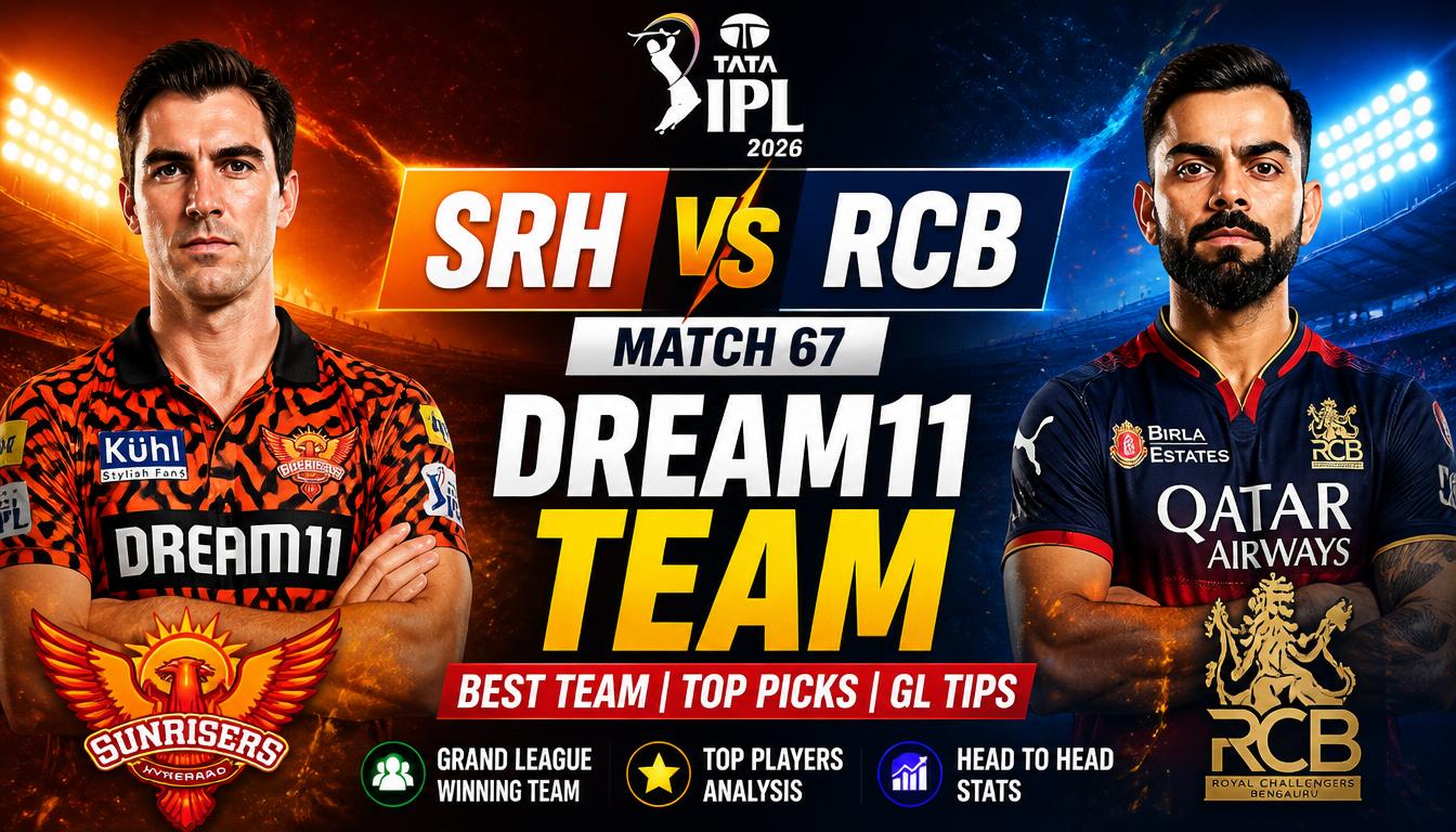 SRH vs RCB dream11 team ipl 2026 match 67