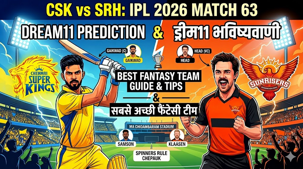 CSK vs SRH Dream11 Prediction Ipl 2026 Match 63