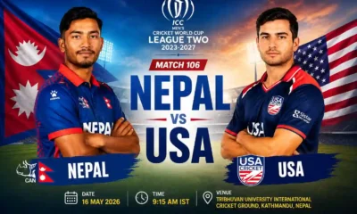 NEP vs USA Match 106 CWC League Two