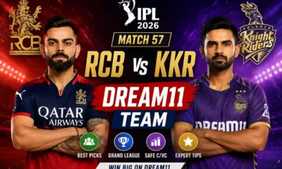 RCB vs KKR Dream11 Team IPL 2026 Match 57