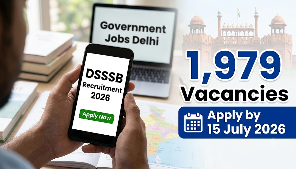DSSSB Recruitment 2026: दिल्ली में 1,979 पदों पर बंपर भर्ती, ऐसे करें ऑनलाइन अप्लाई