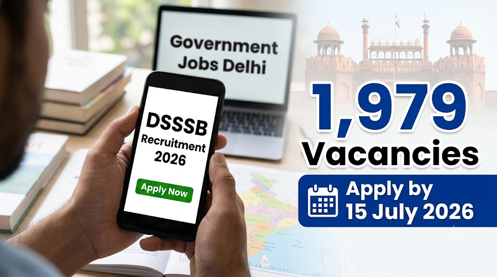 DSSSB Recruitment 2026: दिल्ली में 1,979 पदों पर बंपर भर्ती, ऐसे करें ऑनलाइन अप्लाई