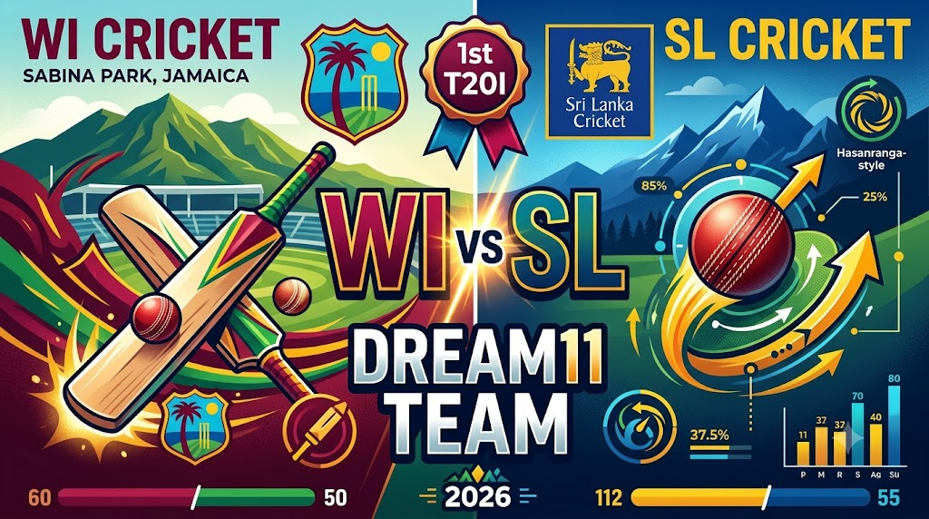 WI vs SL Dream11 Team 1st T20I 2026: फैंटेसी क्रिकेट प्रेडिक्शन, प्लेइंग XI और पिच रिपोर्ट